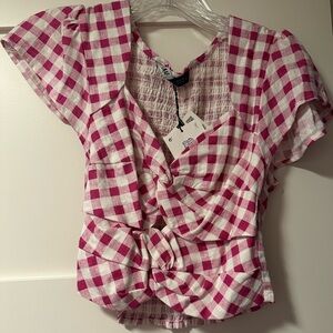 Zara pink gingham top
